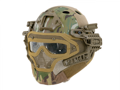 Купити Шолом тактичний EMERSON з металевою маскою система G4 MULTICAMO в магазині Strikeshop
