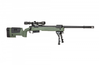 Купити Страйкбольна снайперська гвинтівка Specna Arms SA-S03 Core with Scope and Bipod Olive Drab в магазині Strikeshop