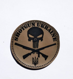 Купити Патч Shotgun Ukraine Punisher ПВХ Khaki в магазині Strikeshop