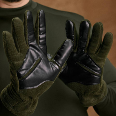 Тактичні рукавиці флісові Olive Size M