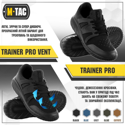 Кросівки M-TAC Trainer Pro Vent Black/Grey Size 40