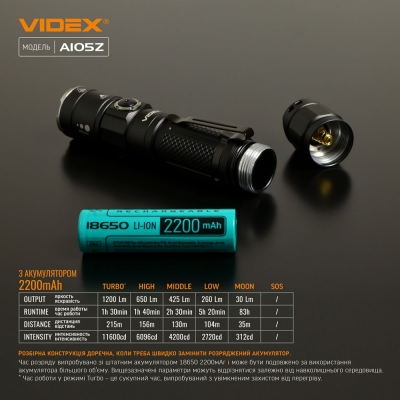 Купити Портативний ліхтар Videx A105Z в магазині Strikeshop