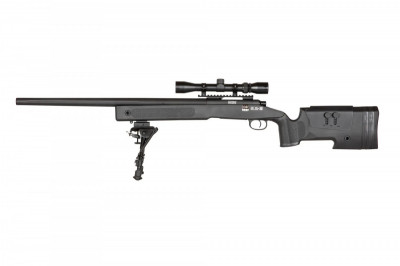 Купити Снайперська гвинтівка Specna Arms M62 SA-S02 Core High Velocity Sniper Rifle With Scope and Bipod Black в магазині Strikeshop