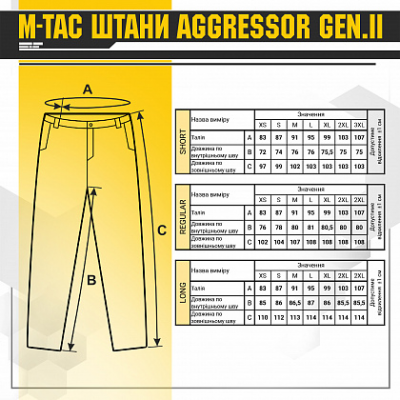 Штани M-Tac Aggressor Gen.II Multicam Size XL/R