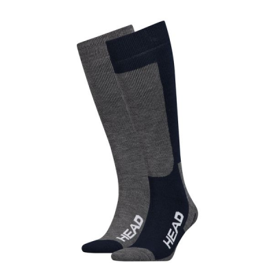 Набір шкарпеток гірськолижних Head Unisex Ski Kneehigh 2-pack Blue/Grey Size 39-42