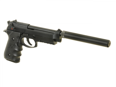 Купити Страйкбольний пістолет Beretta M92F/M9 KJW Silencer Plastic Green Gas в магазині Strikeshop