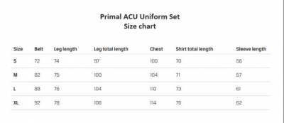 Костюм Primal Gear ACU Uniform Set Multicam Size XL