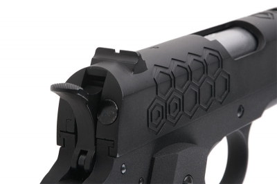 Купити Страйкбольний пістолет WE Colt 1911 Hex Cut V.3 Black GBB в магазині Strikeshop