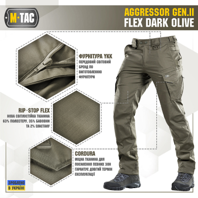 Штани M-Tac Aggressor Gen.II Flex Dark Olive Size 26/30