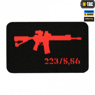Купити Патч M-Tac AR-15 223/5,56 Laser Cut Black/Red в магазині Strikeshop